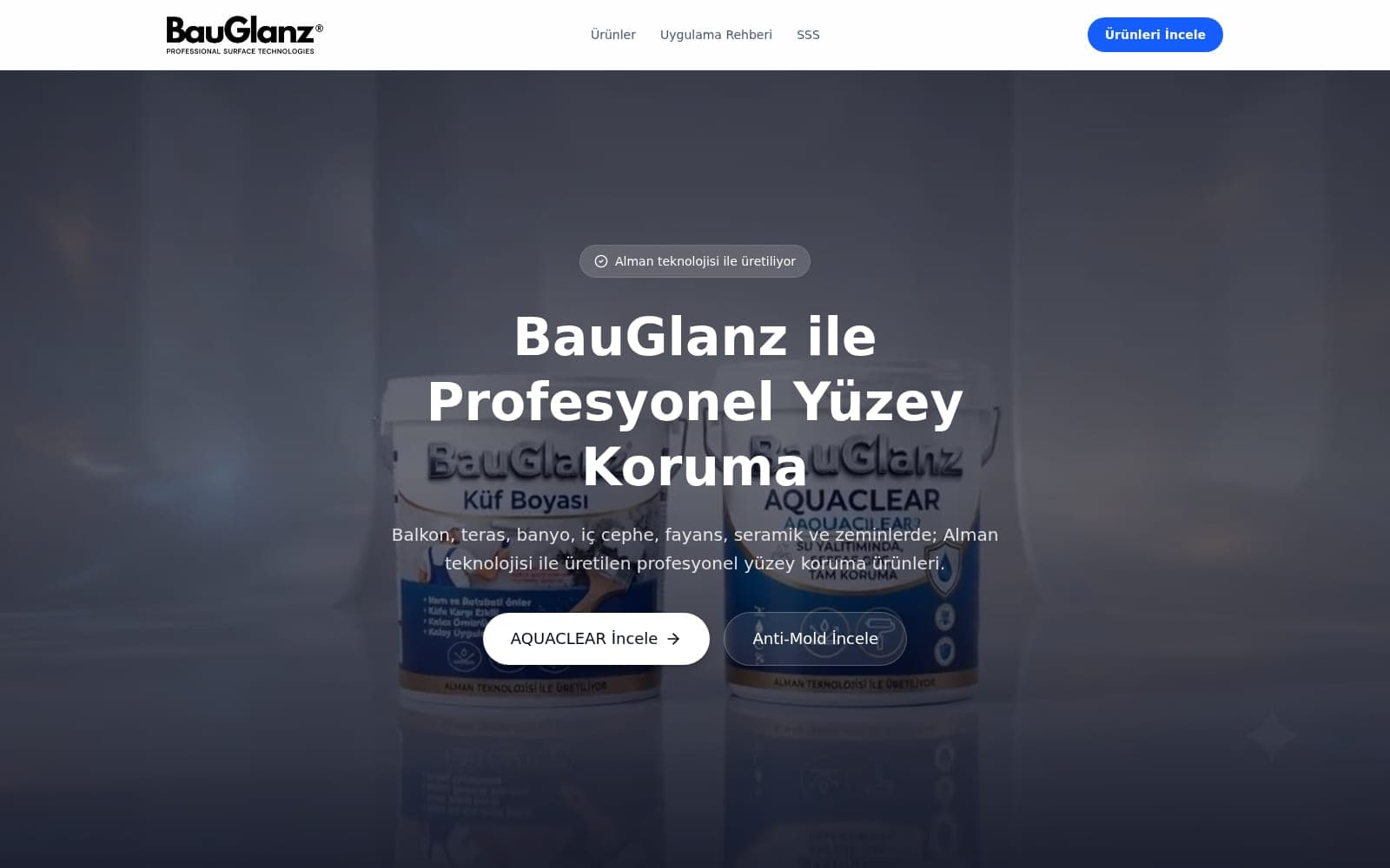 BauGlanz web tasarım projesi ekran görüntüsü