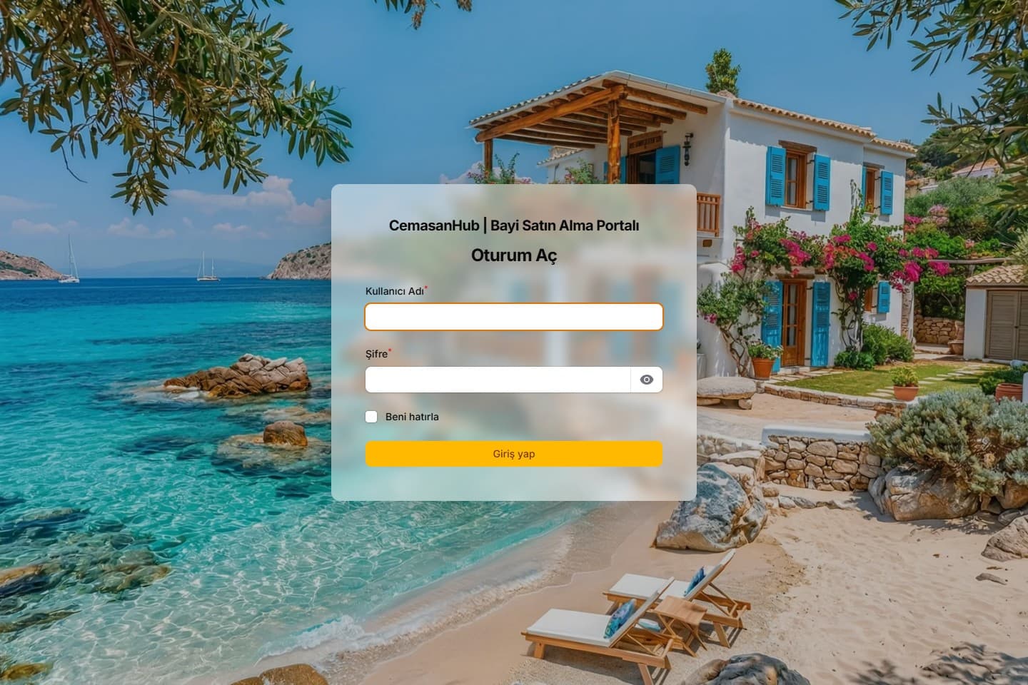 Çemasan Bayi Portal web sitesi görünümü