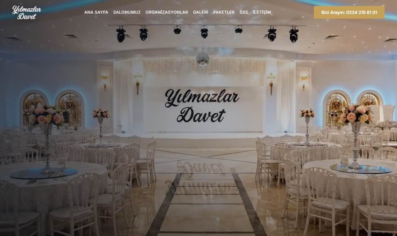 Yılmazlar Davet web sitesi görünümü